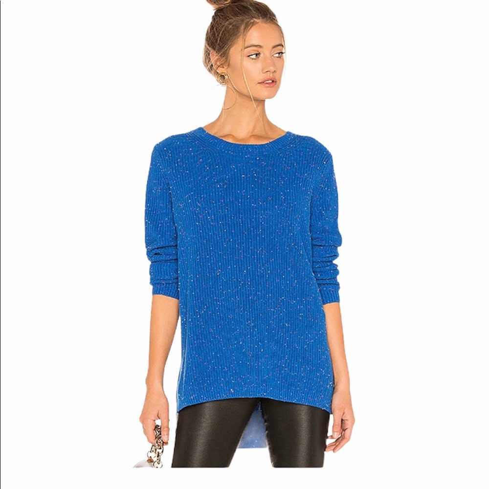 525 America Emma Shaker Sweater in Indigo Confetti